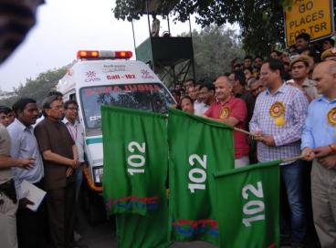 Deputy Chief Minister, Shri Manish Sisodia flags off 55 CATs Ambulances for Home to Hospital emergency services, 03rd July 2016
