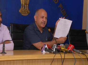 Deputy CM Sh. Manish Sisodia addressing a Press Conference at Delhi Sectt., 05th July 2016	
