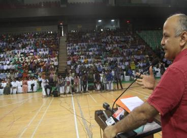 Photo Gallery: Education Minister unveils the vision & plan of the Department of Education, GNCT for the upcoming academic session, 08th April 2016,