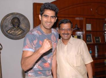 Boxer Mr. Vijender Singh called on Delhi Chief Minister