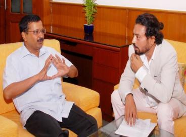 Actor Irrfan Khan called on Chief Minister Arvind Kejriwal, 19th July 2016